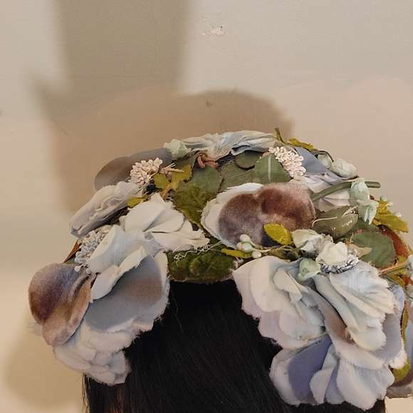 Vintage Silk Floral Headpiece - Picture 3 of 7